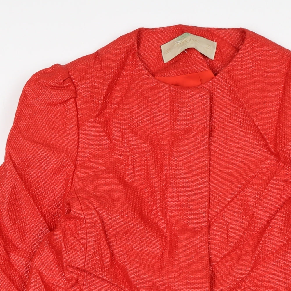 Womens UK Size S Zara Red Overcoat