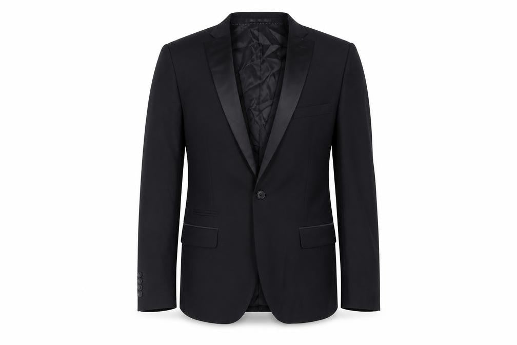 Mens UK Size 40 Topman Regular Black Suit Tuxedo