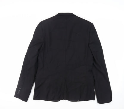 Mens UK Size 40 Topman Regular Black Suit Tuxedo