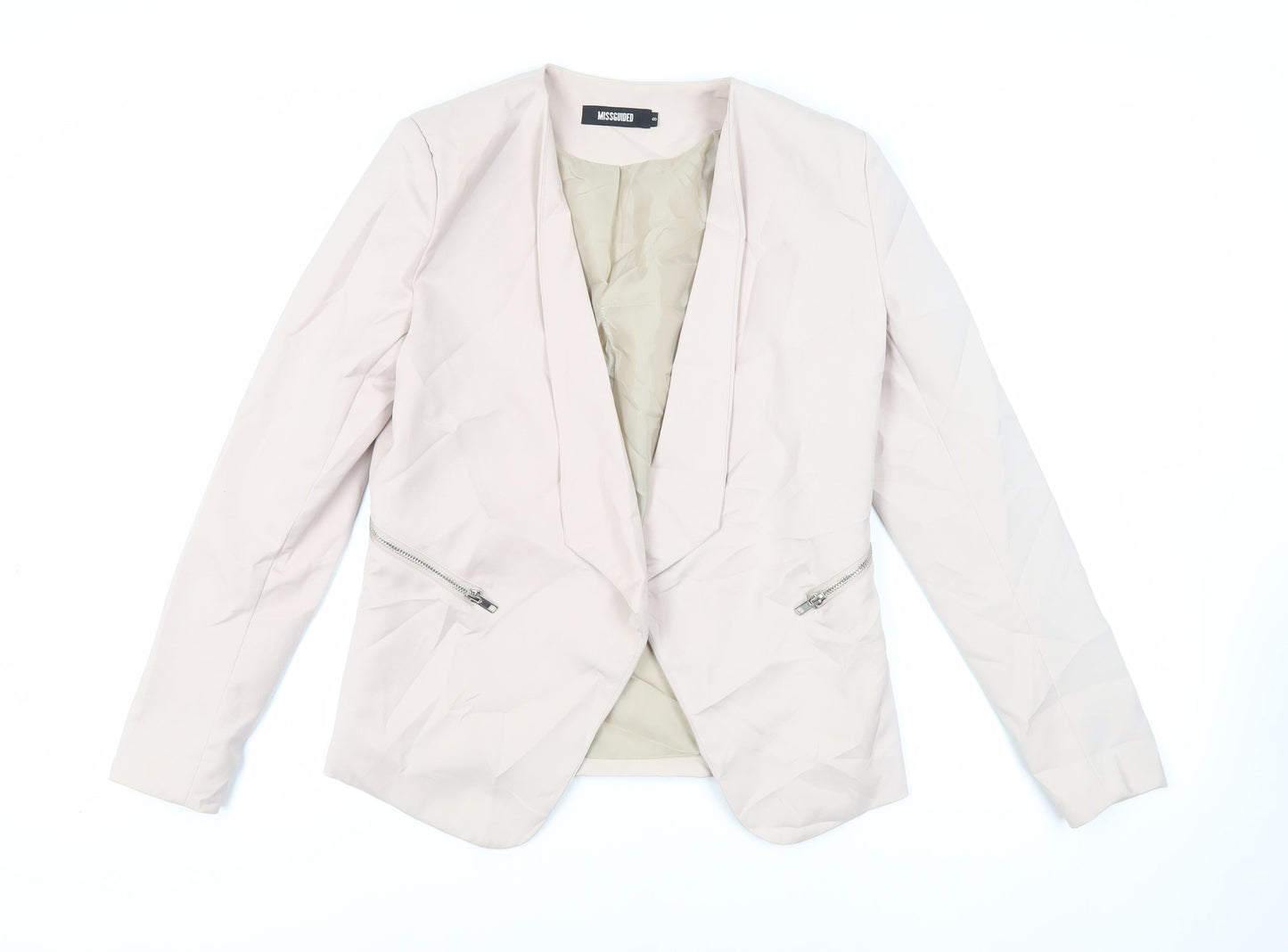Missguided Womens Beige Jacket Blazer Size 8 - Open
