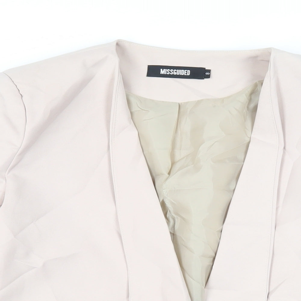 Missguided Womens Beige Jacket Blazer Size 8 - Open