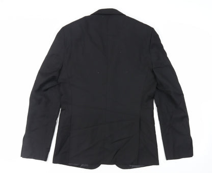 Doppelganger Mens Black Polyester Jacket Suit Jacket Size 36 Regular