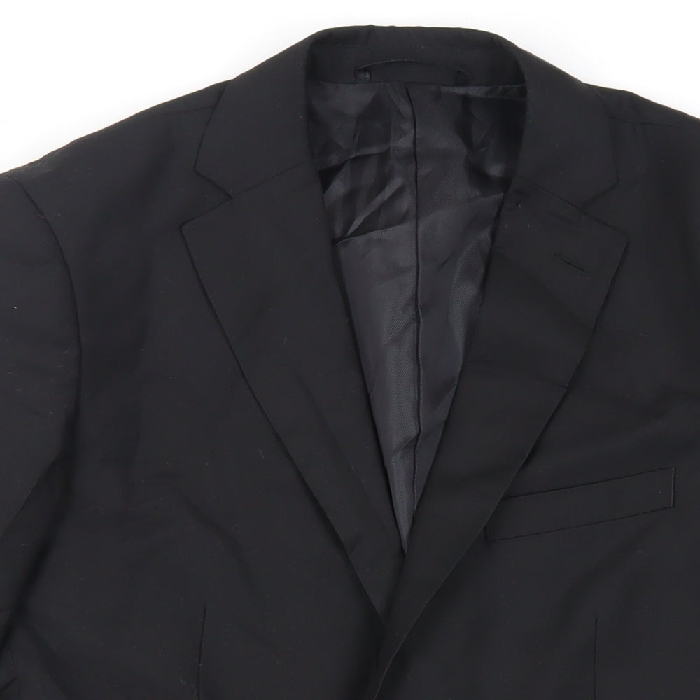 Doppelganger Mens Black Polyester Jacket Suit Jacket Size 36 Regular