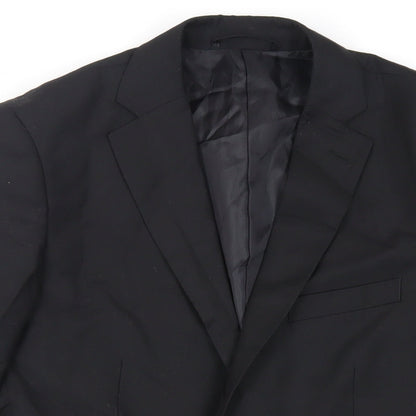 Doppelganger Mens Black Polyester Jacket Suit Jacket Size 36 Regular