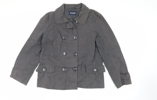 Maine New England Womens Grey Jacket Size 14 Button
