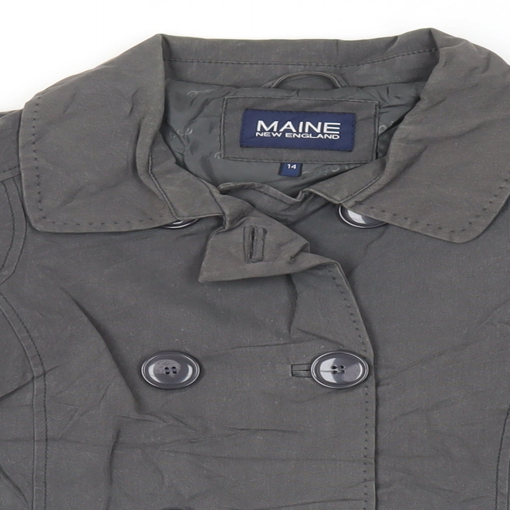 Maine New England Womens Grey Jacket Size 14 Button