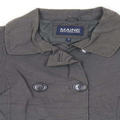 Maine New England Womens Grey Jacket Size 14 Button