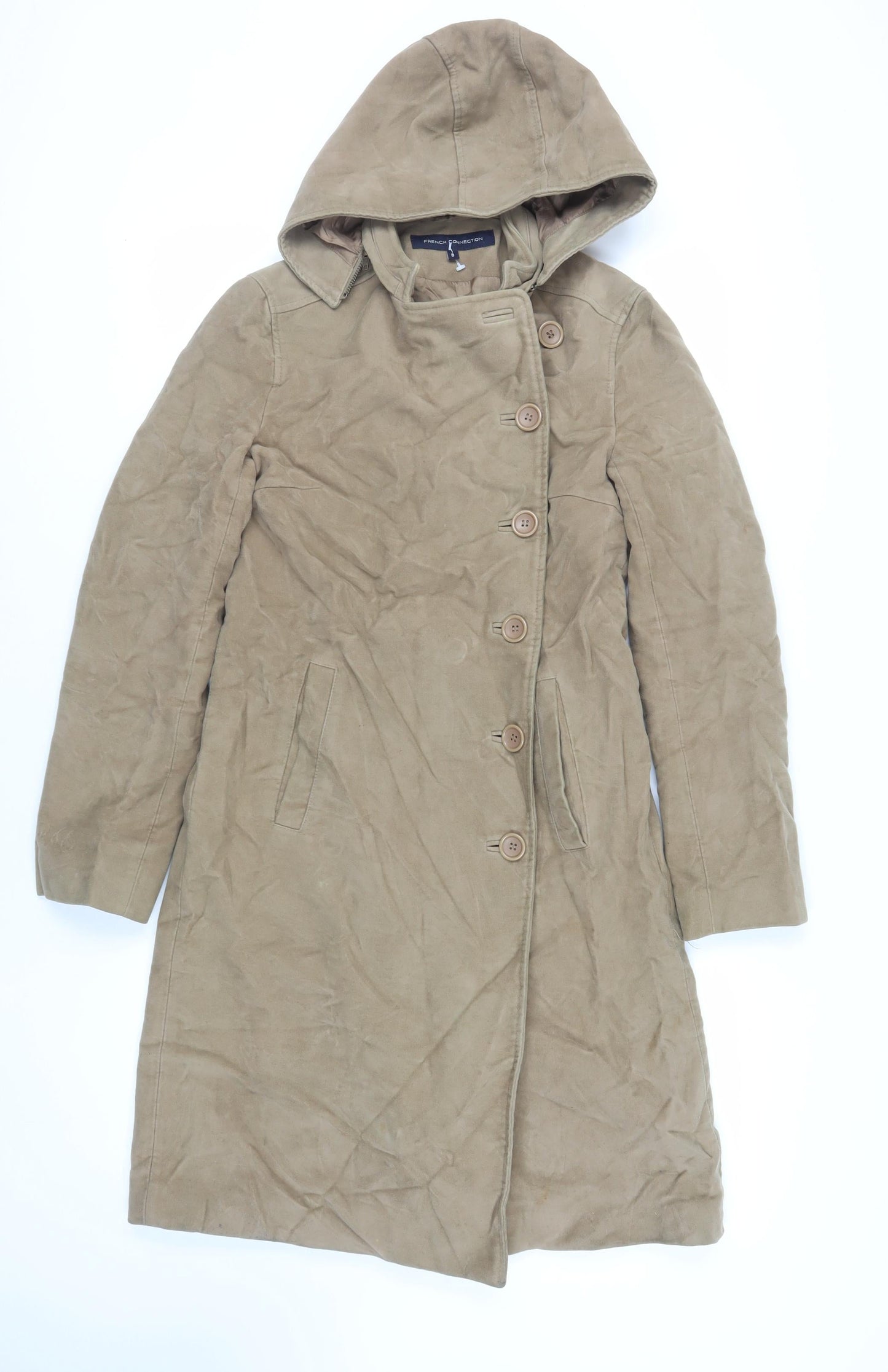 Womens UK Size 8 French Connection Beige Overcoat