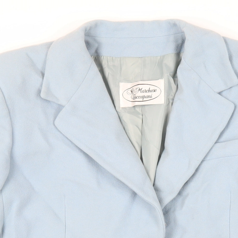 Marchese Coccapani Womens Blue Jacket Blazer Size 12 Button - Vintage