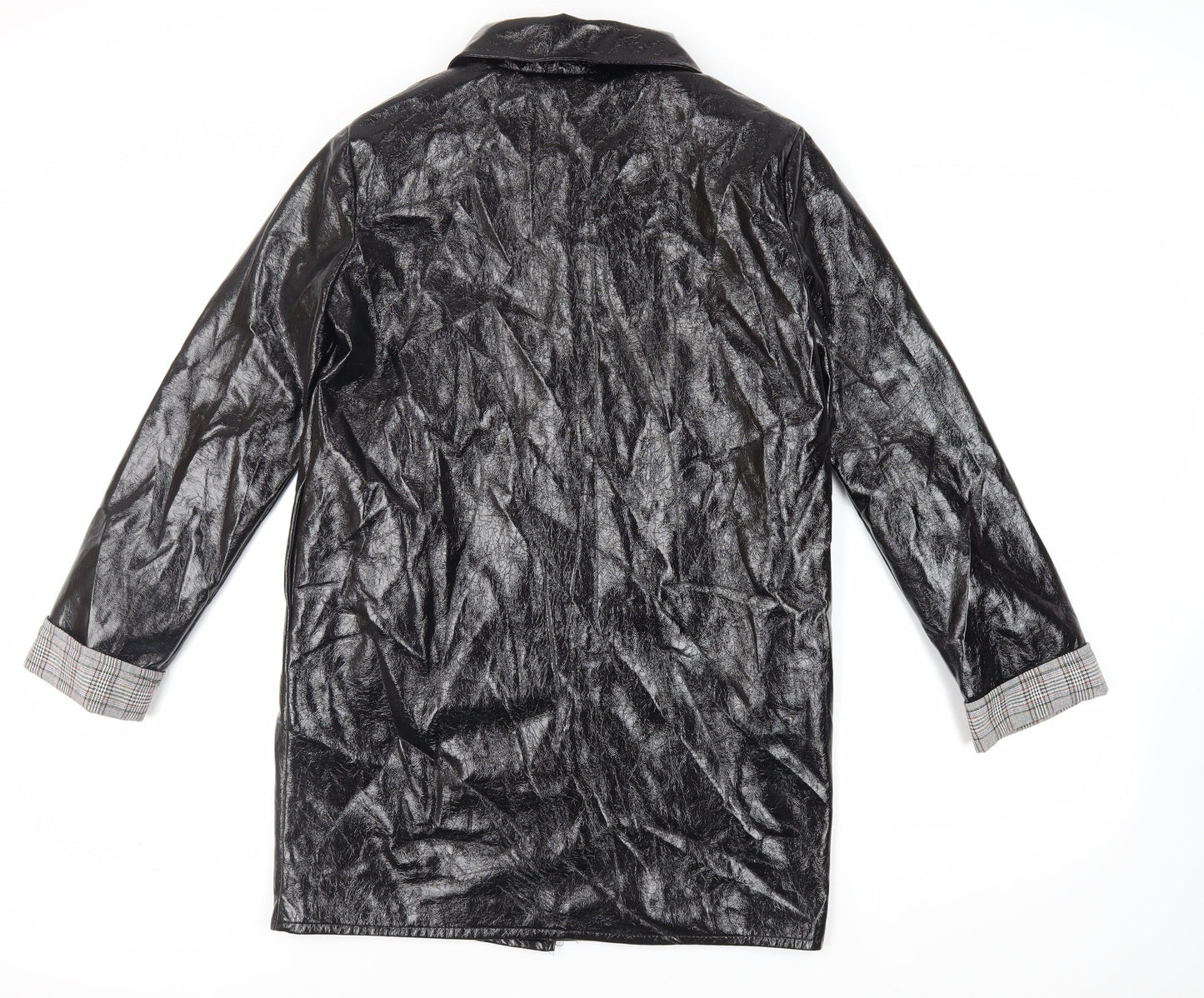 Womens UK Size 10 Nasty Gal Black Overcoat