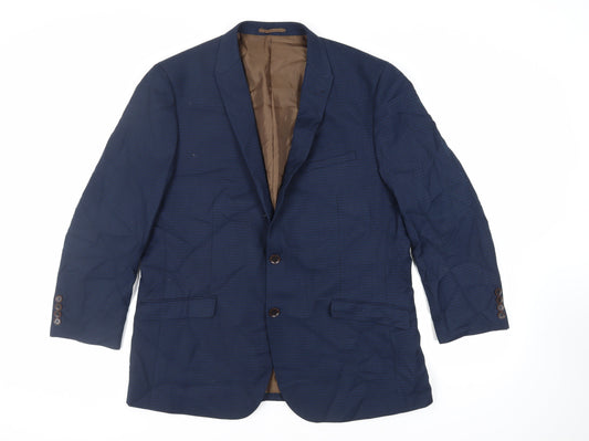 Mens UK Size 46 Fellini Regular Blue Suit Jacket