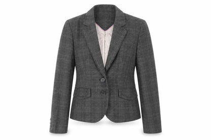 Next Womens Grey Plaid Jacket Blazer Size 10 Button