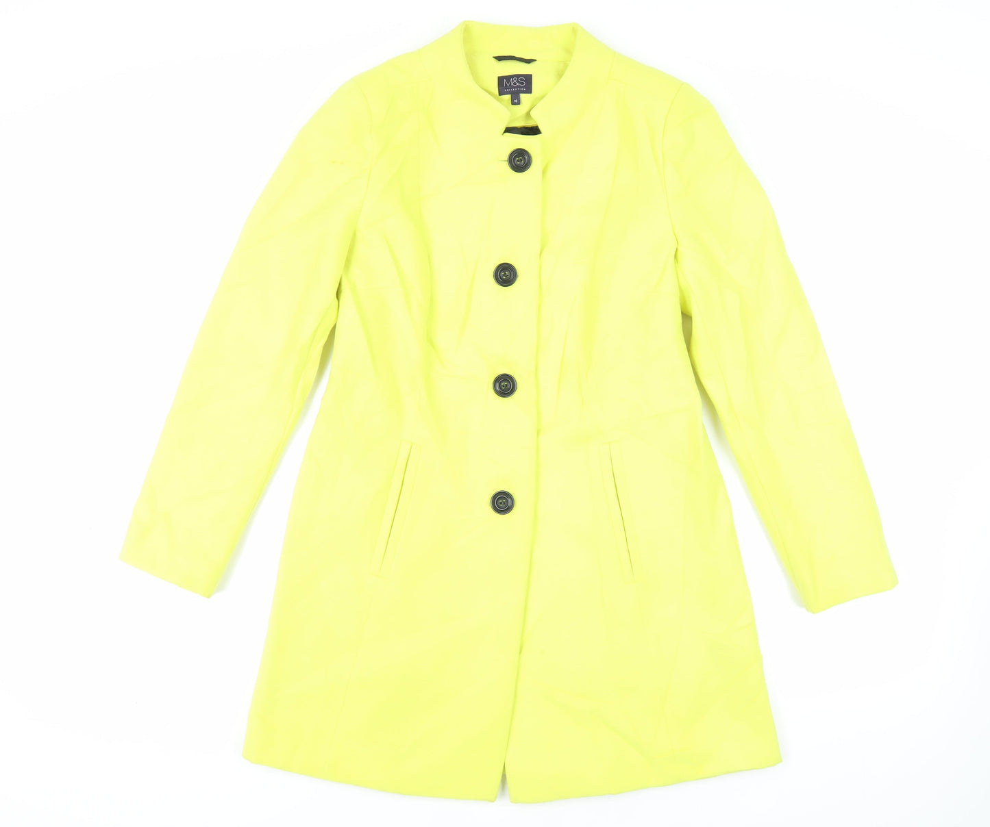Womens UK Size 10 Marks and Spencer Yellow Overcoat