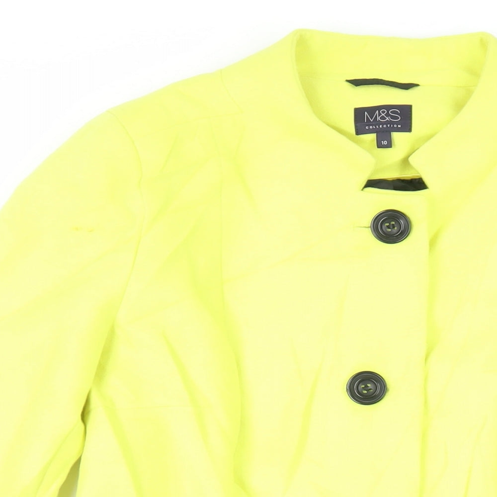 Womens UK Size 10 Marks and Spencer Yellow Overcoat