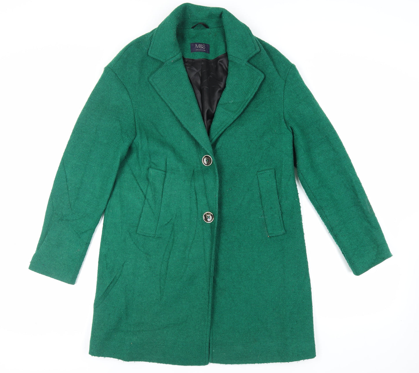 Womens UK Size 10 Marks and Spencer Green Pea Coat