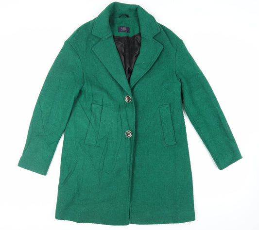 Womens UK Size 10 Marks and Spencer Green Pea Coat