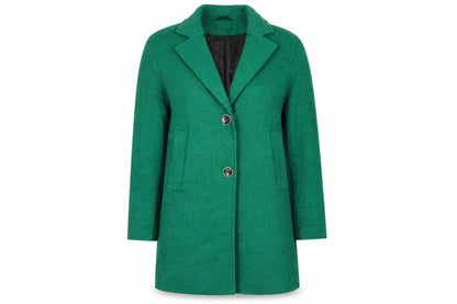 Marks & Spencer Womens Green Pea Coat Coat Size 10 Button