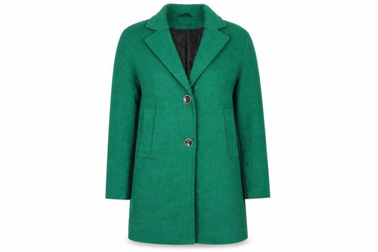 Marks & Spencer Womens Green Pea Coat Coat Size 10 Button