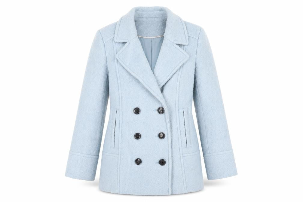 Womens UK Size 12 M&Co Blue Pea Coat