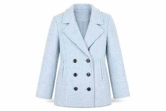 Womens UK Size 12 M&Co Blue Pea Coat