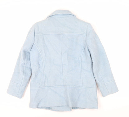 Womens UK Size 12 M&Co Blue Pea Coat