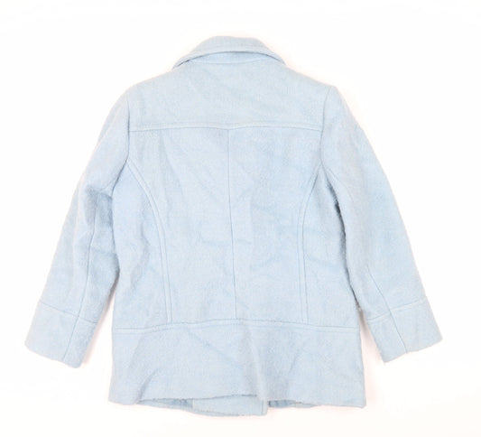 Womens UK Size 12 M&Co Blue Pea Coat