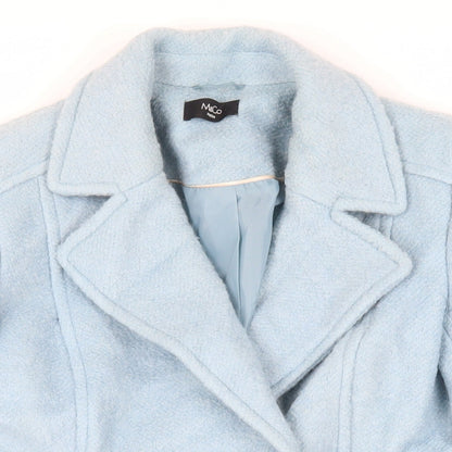 Womens UK Size 12 M&Co Blue Pea Coat