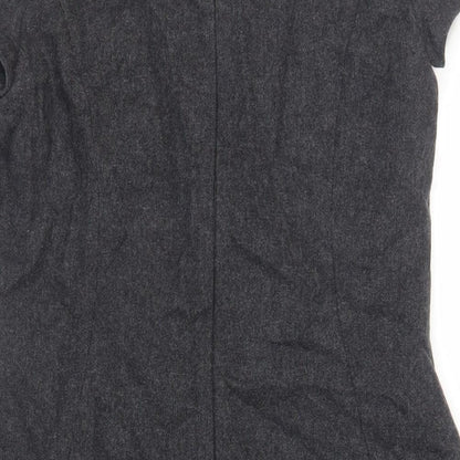Great Plains Womens Grey Wool Pencil Dress Size M Scoop Neck Zip - Lined