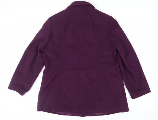 Womens UK Size 20 EWM Purple Pea Coat