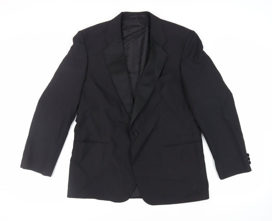 Mens UK Size 42 Marks and Spencer Regular Black Suit Tuxedo