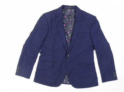 Mens UK Size 40 Marks and Spencer Regular Blue Suit Jacket