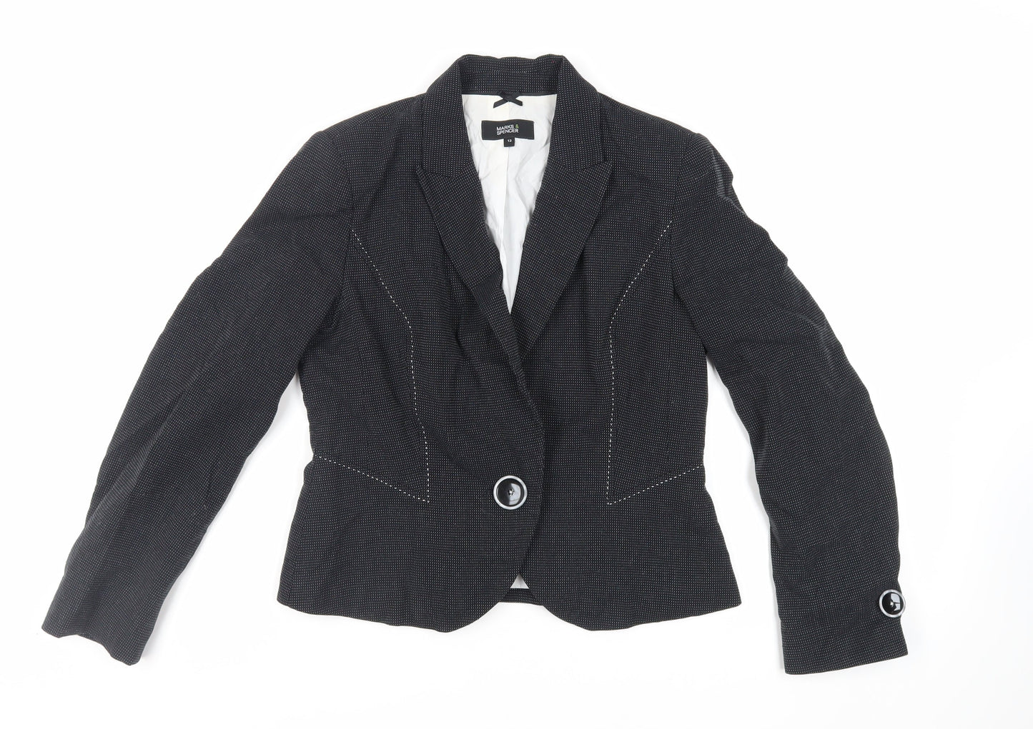 Womens UK Size 12 Marks and Spencer Black Jacket