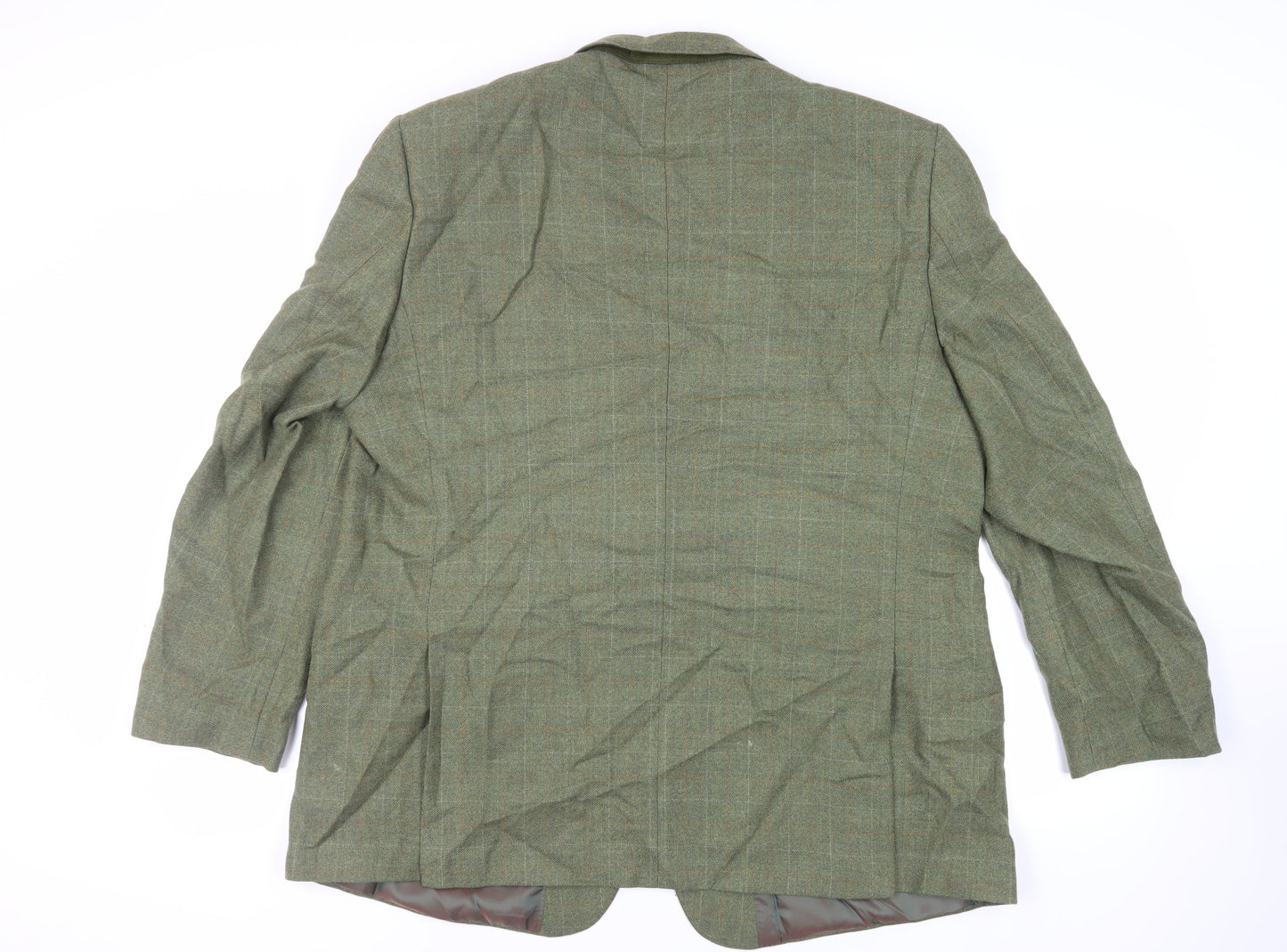 Brook Taverner Mens Green Plaid Wool Jacket Blazer Size 50 Regular