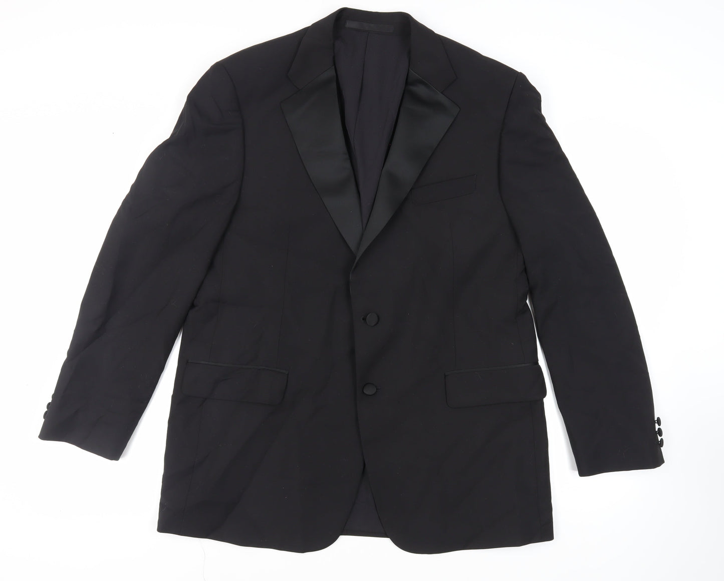 Mens UK Size 44 Marks and Spencer Regular Black Suit Tuxedo