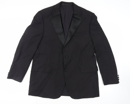 Mens UK Size 44 Marks and Spencer Regular Black Suit Tuxedo