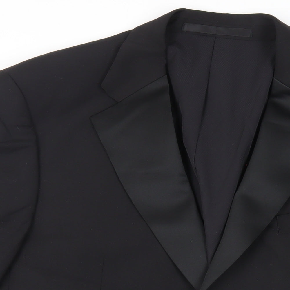 Mens UK Size 44 Marks and Spencer Regular Black Suit Tuxedo