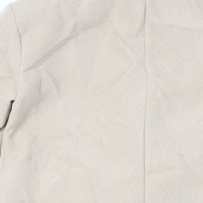 Boohoo Womens Beige Overcoat Coat Size 12 Button