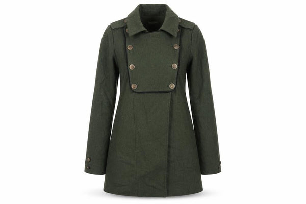 Pins & Needles Womens Green Pea Coat Coat Size S Button