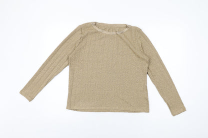 Womens UK Size 10 Marks and Spencer Beige Basic T-Shirt