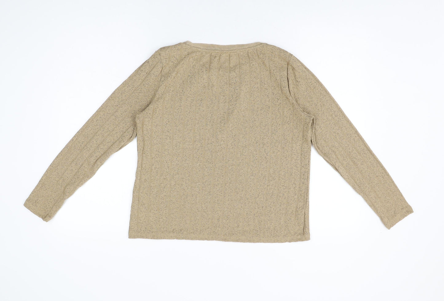 Womens UK Size 10 Marks and Spencer Beige Basic T-Shirt