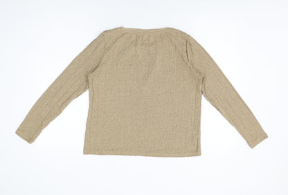 Womens UK Size 10 Marks and Spencer Beige Basic T-Shirt