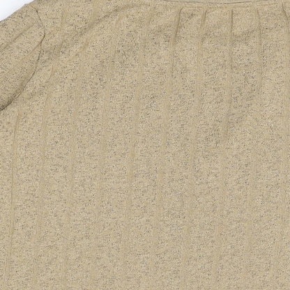 Womens UK Size 10 Marks and Spencer Beige Basic T-Shirt