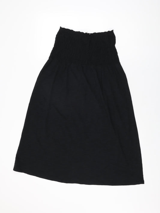 Marks and Spencer Womens Black Cotton Shift Size 8 Off the Shoulder Pullover