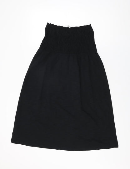 Marks and Spencer Womens Black Cotton Shift Size 8 Off the Shoulder Pullover