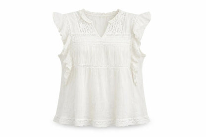 Womens UK Size L Mango White Basic T-Shirt