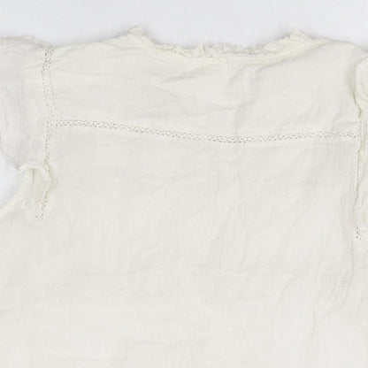 Womens UK Size L Mango White Basic T-Shirt