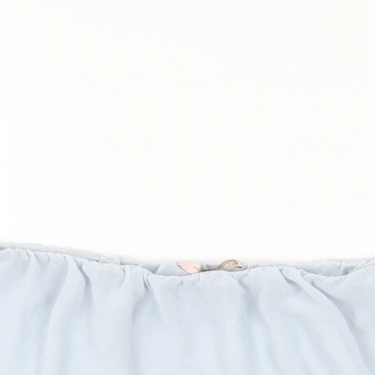 FOREVER 21 Womens Blue Polyester Cropped Blouse Size S Off the Shoulder