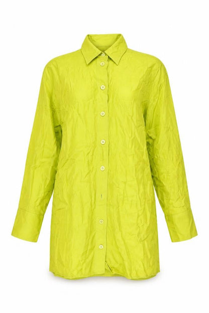 Zara Womens Green Viscose Shirt Dress Size L Collared Button