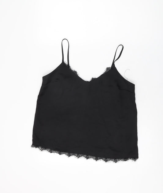 Womens UK Size 12 Lipsy Black Camisole T-Shirt