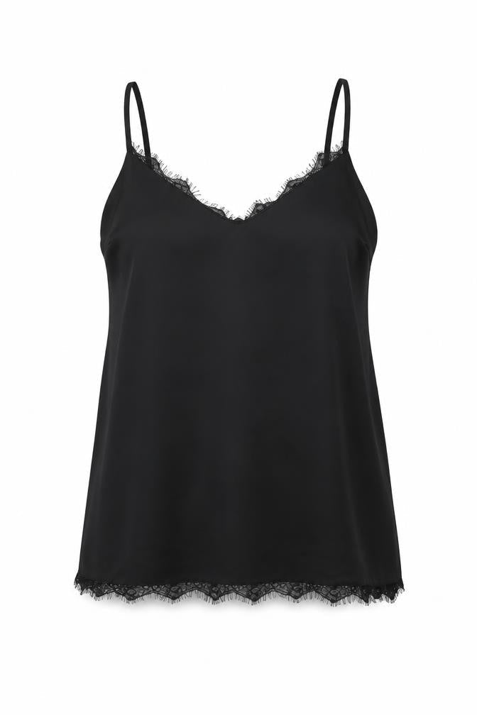 Womens UK Size 12 Lipsy Black Camisole T-Shirt
